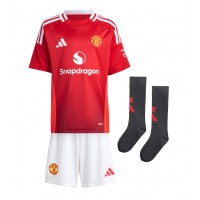 Camisa de time de futebol Manchester United Bruno Fernandes #8 Replicas 1º Equipamento Infantil 2024-25 Manga Curta (+ Calças curtas)